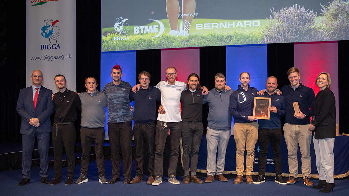 The Walton Heath team won Championship Greenkeeping Performance of the Year sponsored by Bernhard and Company