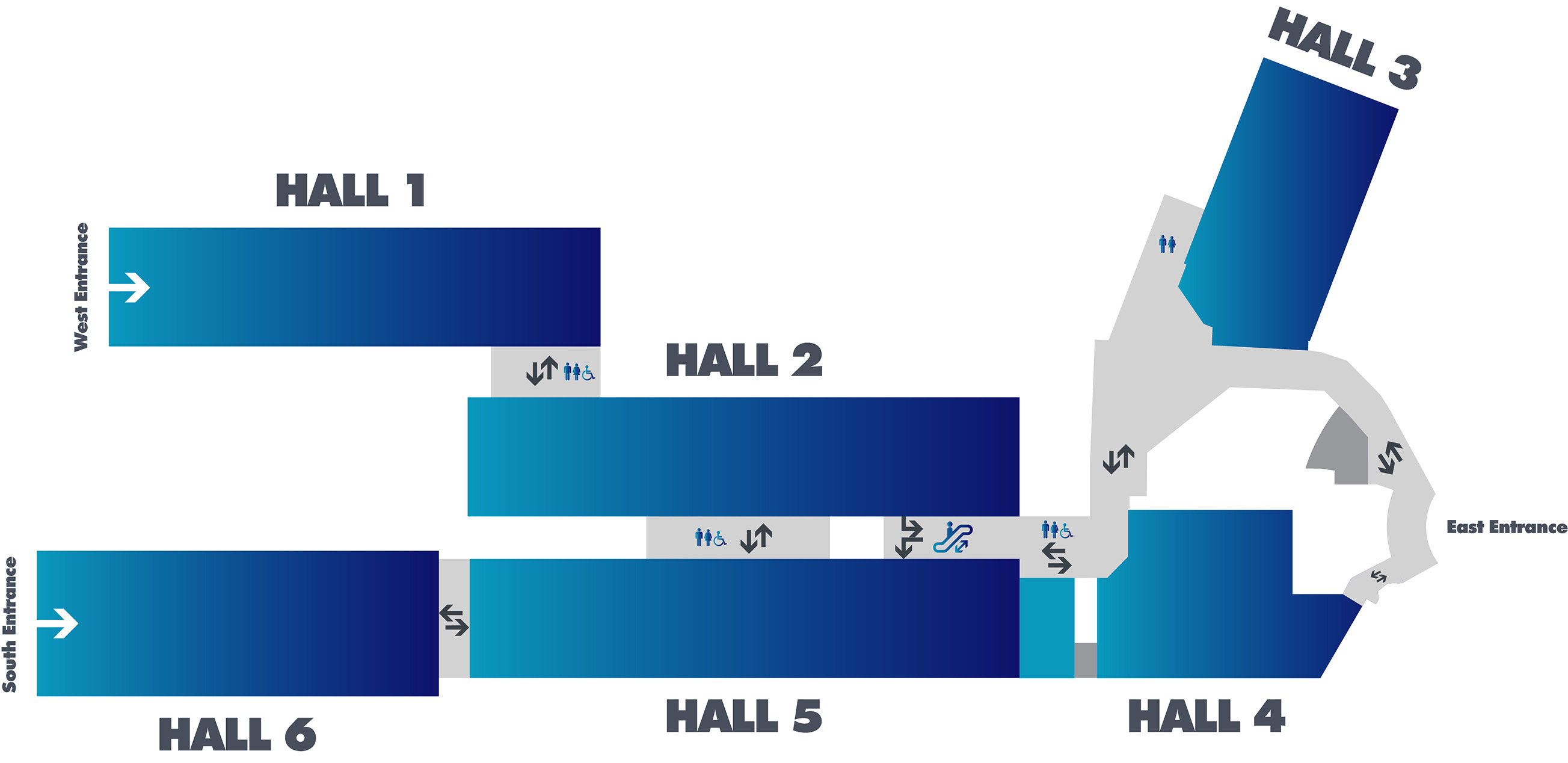 Map of the hall shows and exhibitors